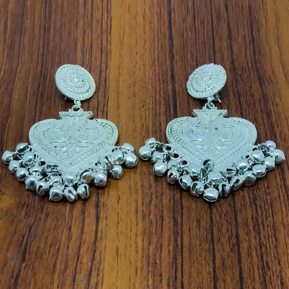 Oxidized Silver Tone Dangle Earrings: Ethnic Kuchi Jewelry - Picture 3 of 9